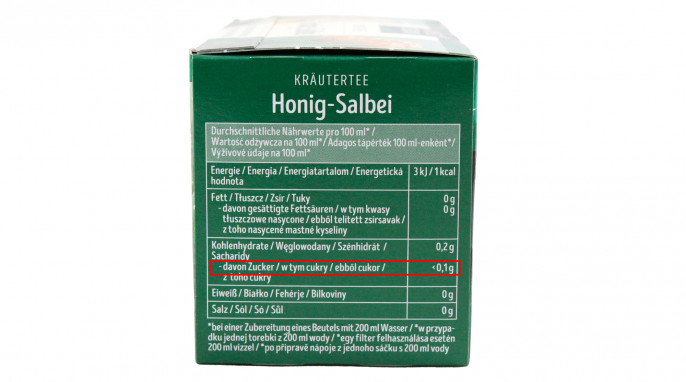 Nährwerte, Kings Crown Kräutertee Honig Salbei