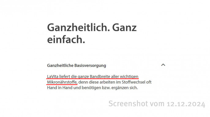 Werbung, Lavita.com, 12.12.2024