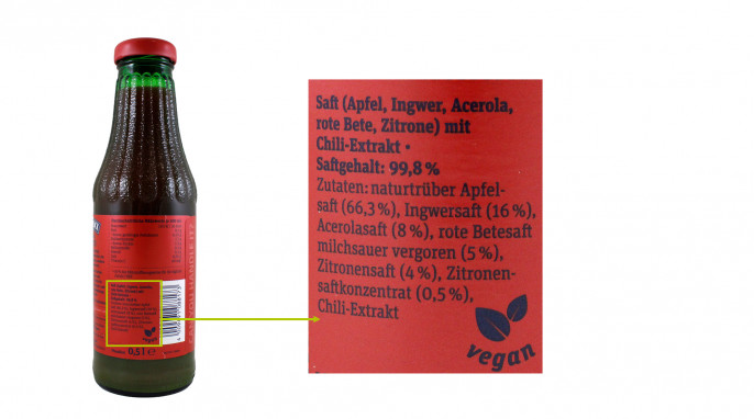 Seitenansicht, Hitchcock, Ingwer Shots Saft & Chili 