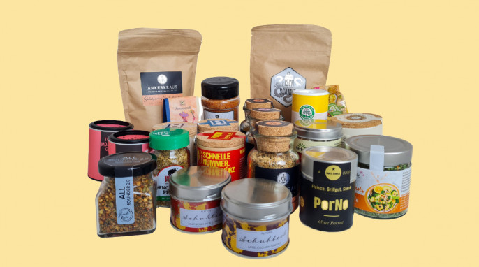Verpackungen der Marktstichprobe Gewürze und Gewürzmischungen