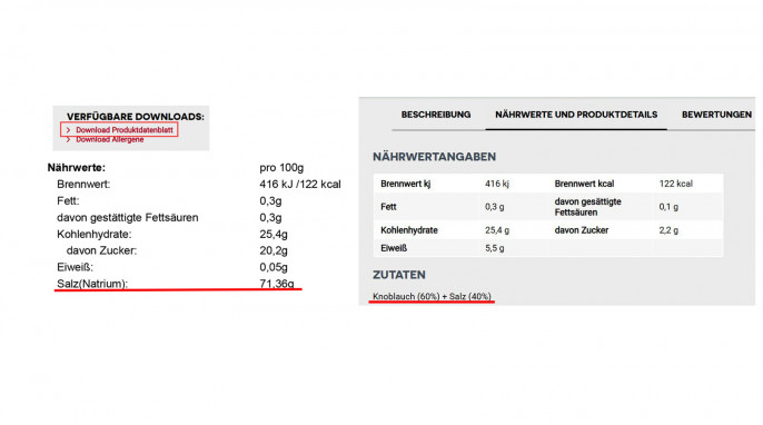 Produktdatenblatt 2019, Knoblauchpaste Silberwurz, Darmboutique.de, 24.01.2025