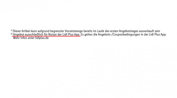 Fußnoten, Lidl Angebotsprospekt 03.-08.02.2025