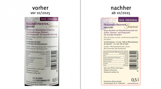 alt: Balema, Holunderbeeren Genuss, vor 10/2025: neu: ab 10/2025; Herstellerfoto