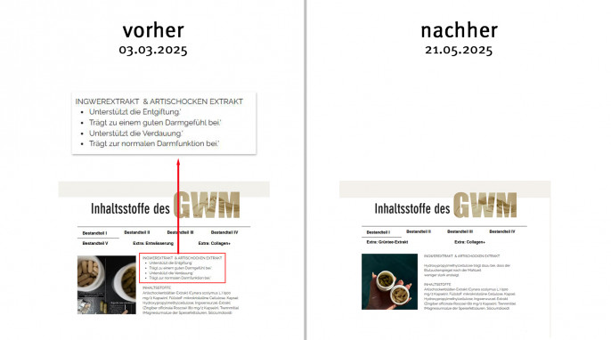 alt: Werbung Gewichtsmanagement, Lene.fklr.de, 03.03.2025; neu: 21.05.2025