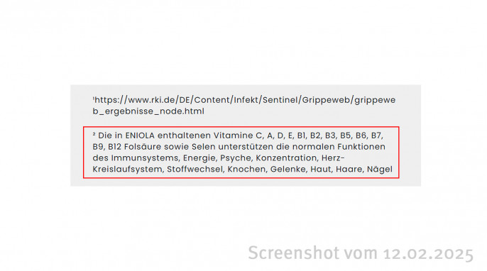 Blog „Grippewelle hat begonnen“ vom 22.01.2025, Eniola.de, 12.02.2025