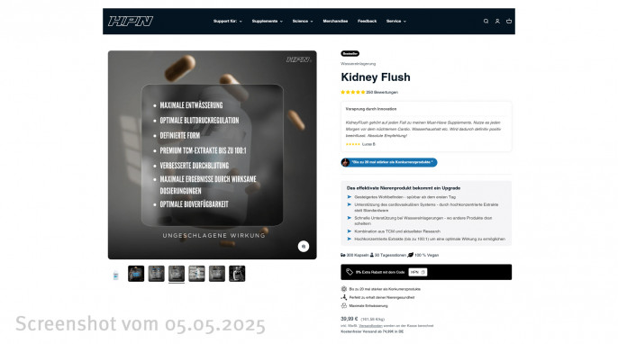 Kidney Flush, HPN-Store.de, 05.05.2025 