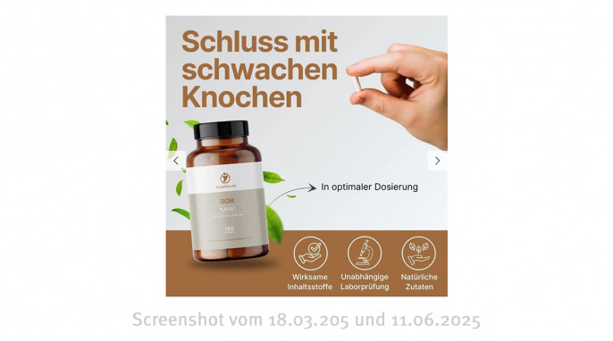 Werbung 1, Supplera Bor, Supplera.de, 18.03.2025 und 11.06.2025