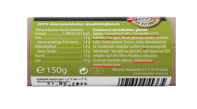 Messner Kalbsleber Streichwurst