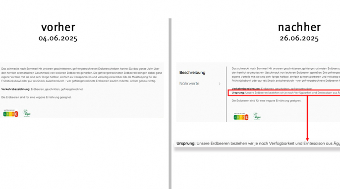 Beschreibung, Erdbeeren, gefriergetrocknet, Kluth-shop.de, 04.06. + 26.06.2025
