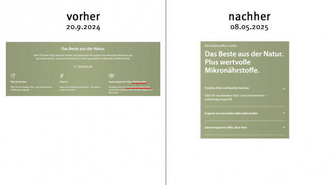 alt: Werbung, Lavita.com, 20.09.2024; neu: 08.05.2025