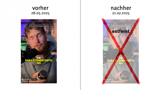 alt: @PeakNaturePower, „So wendet man Para Remove richtig an“, Youtube.com/shorts 28.05.2025; neu: 21.07.2025 