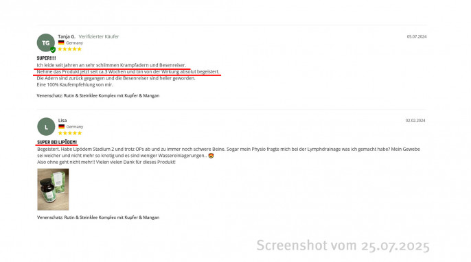 Bewertungen, Naturtreu Venenschatz, Naturtreu.de, 25.07.2025