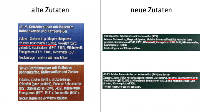 Füllmengen alt und neu, Jacobs 2in1 Classic und 3in1 Classic