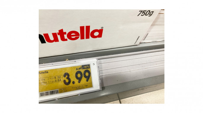 Angebot Nutella, Netto-Filiale, Am Marktplatz, Bad Vilbel, 04.04.2025
