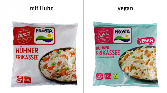 Frosta Hühner Frikassee, mit Huhn und vegan 