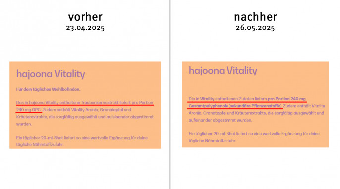 Hajoona Vitality, Hajoona-shop.com, 23.04.2025; neu: 26.05.2025