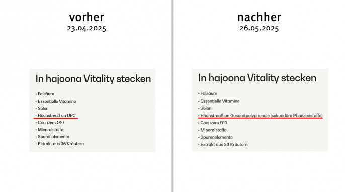 Hajoona Vitality, Hajoona-shop.com, 23.04.2025; neu: 26.05.2025