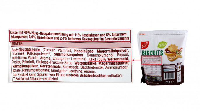Bezeichnung + Zutaten, Gut & Günstig Biscuits  