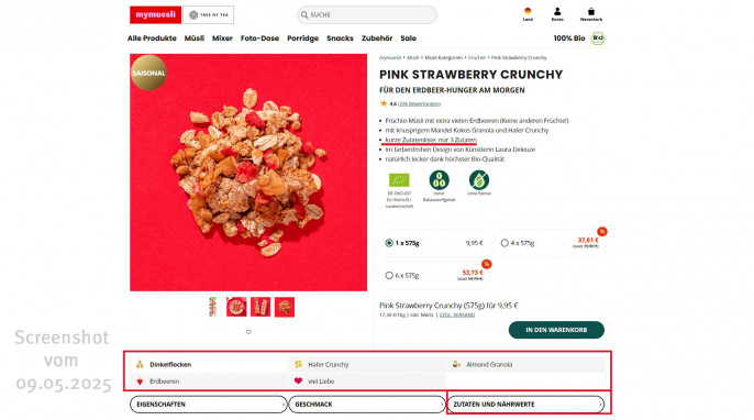 Pink Strawberry Crunchy, mymuesli.com, 09.05.2025