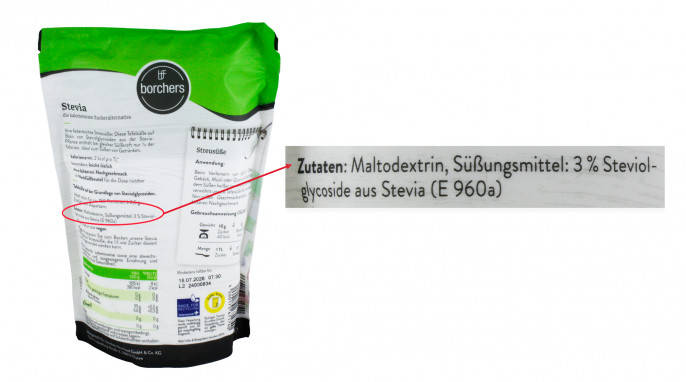 Zutaten, Borchers Streusüße Stevia