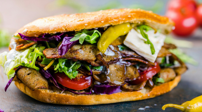 Kebabsandwich mit Käse