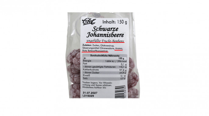 Schwarze Johannisbeere angekündigt, aber nicht enthalten