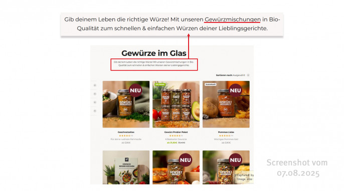 Übersicht, Gewürze im Glas, Besserimglas.de, 07.08.2025 