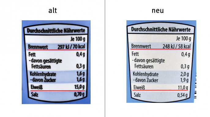 Nährwerte, Milsani Leichte Körnige Frischkäsezubereitung, Hersteller: Bayernland eG; ‚Hersteller: Bonifaz Kohler GmbH