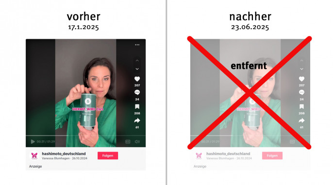 alt: Tiktok.com/@hashimoto_deutschland, 17.01.2025; neu: 23.06.2025