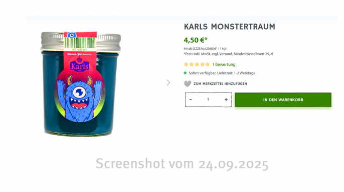 Karls Monstertraum, Karls-shop.de, 24.09.2025 Karls Monstertraum, Karls-shop.de, 24.09.2025