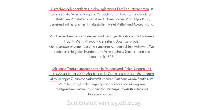 Über uns, Zentis.de, 25.08.2025
