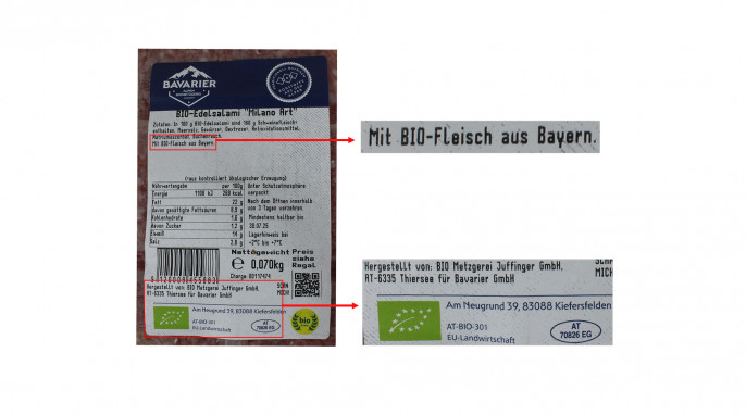 Rückseite Bavarier Bio-Edelsalami