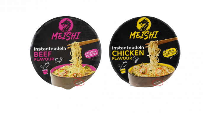 Meishi Instantnudeln Beef Flavour und Chicken Flavour 