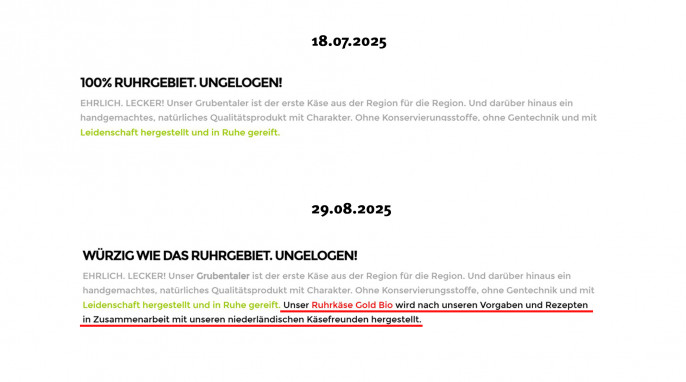 Werbung 1, Ruhrkäse, Ruhrkaese.com, 18.07.2025, 29.08.2025