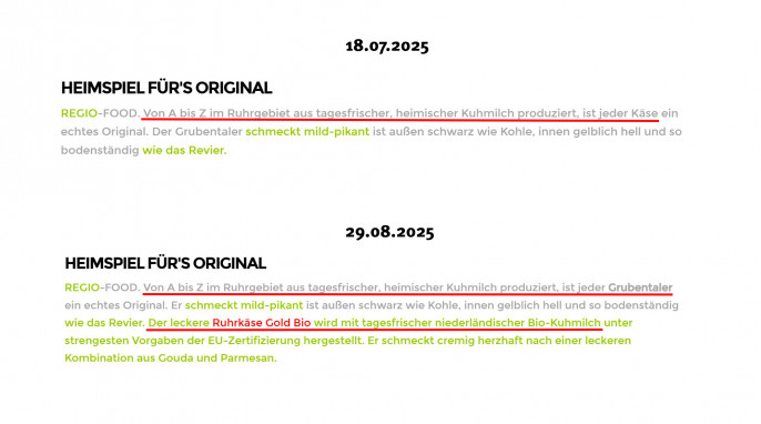 Werbung 2, Ruhrkäse, Ruhrkaese.com, 18.07.2025, 29.08.2025