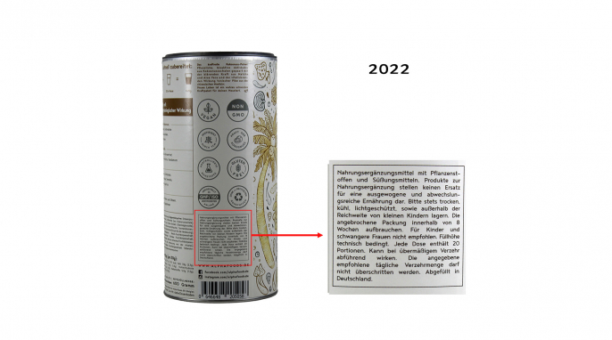 Bezeichnung, Alpha Foods Neues Leben, 2022 