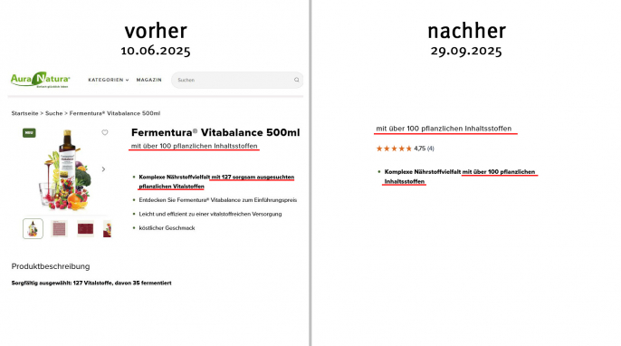 alt: Fermentura Vitabalance, Auranatura.de, 10.06.2025; neu: 29.09.2025 alt: Fermentura Vitabalance, Auranatura.de, 10.06.2025; neu: 29.09.2025