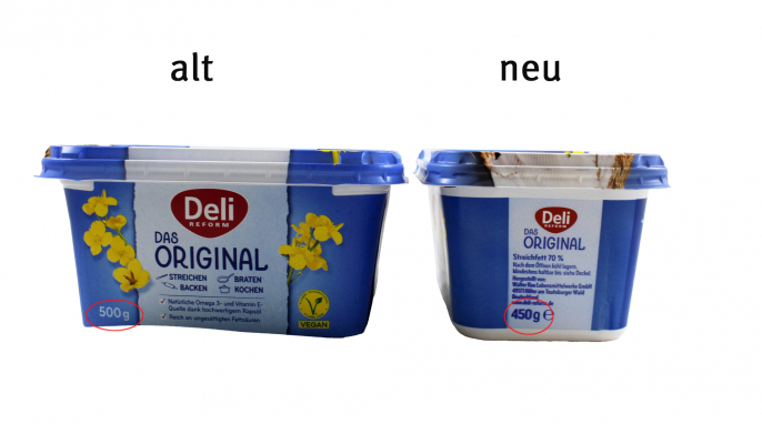 Füllmenge, Deli Reform Das Original, 500 und 450 g