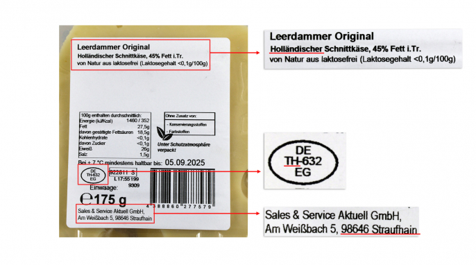 Rückseite, Leerdamer Original mild-nussig