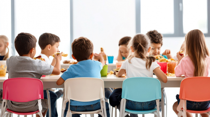 Kinder essen am Tisch Kinder essen am Tisch