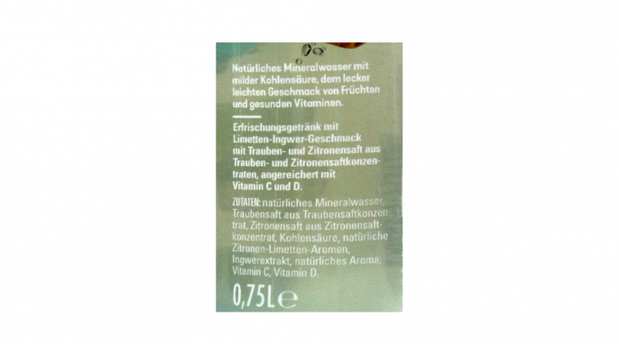 Bezeichnung + Zutaten, Hohes C Immun Water, 