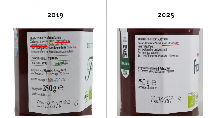 Zutaten, Rigoni di Asiagio Fiordifrutta Himbeere, 2019; 2025