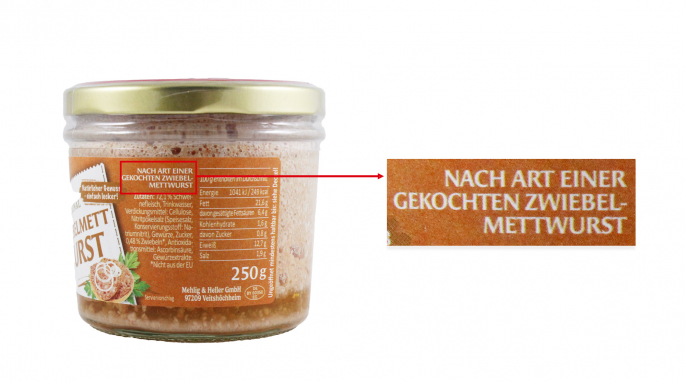 Bezeichnung, Mehlig & Heller Original Zwiebelmettwurst 