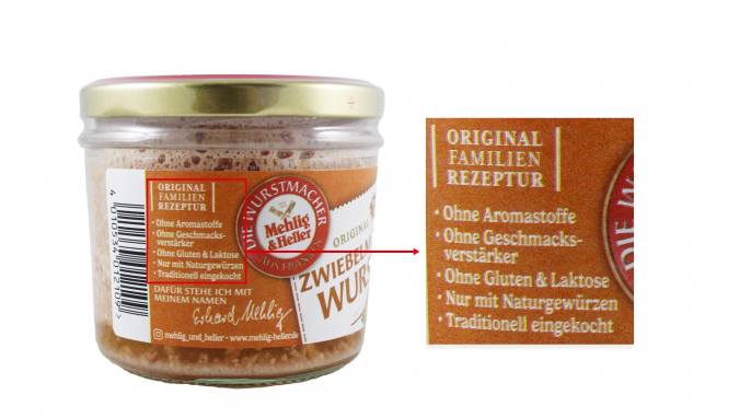 Eigenschaften, Mehlig & Heller Original Zwiebelmettwurst 