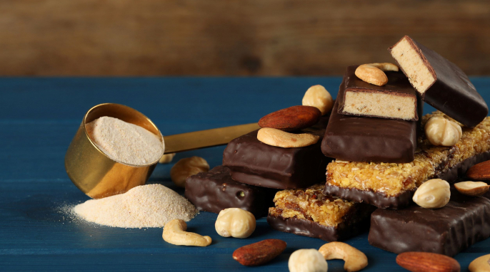 Proteinriegel mit Proteinpulver Proteinriegel mit Proteinpulver