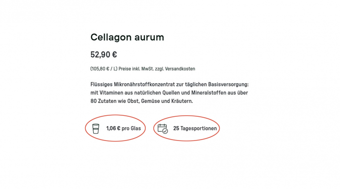 Cellagon aurum, Cellagon.de, 08.08.2025