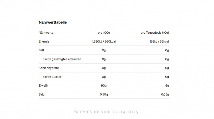 Nährwerte, Collagen, Natural elements, My-ne.com, 22.09.2025 
