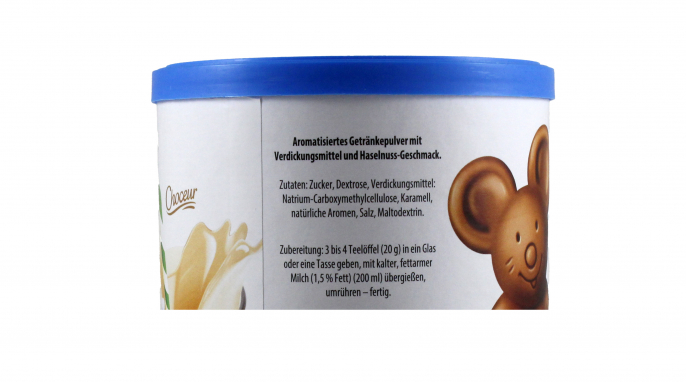 Bezeichnung + Zutaten, Choceur Milch Mäuse Typ Milchshake Haselnuss Geschmack 