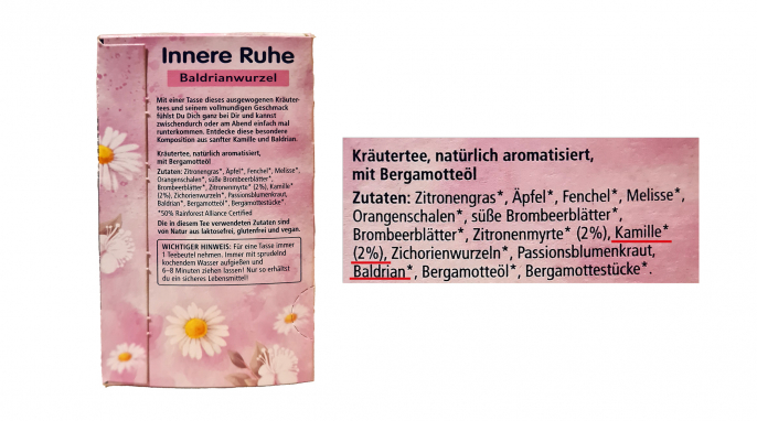 Zutaten+ Bezeichnung, Meßmer Innere Ruhe Baldrianwurzel