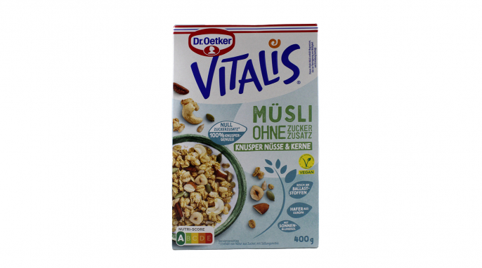 Dr. Oetker Vitalis Müsli ohne Zuckerzusatz* Knusper Nüsse & Kerne